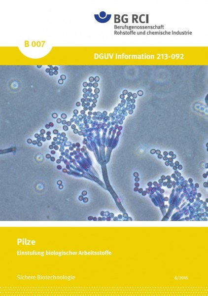 Einstufung biologischer Arbeitsstoffe: Pilze (Merkblatt B 007 der Reihe Sichere Biotechnologie&quot;)