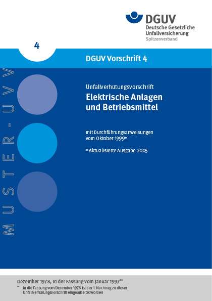 Elektrische Anlagen Und Betriebsmittel | DGUV Vorschriften | Regelwerk ...