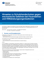FBFHB-023: Hinweise zu Schutzhandschuhen gegen mechanische Gefahren bei Feuerwehren und Hilfeleistungsorganisationen