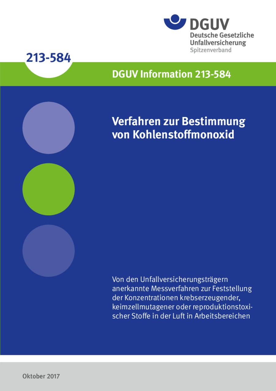 Verfahren zur Bestimmung von Kohlenstoffmonoxid DGUV Publikationen