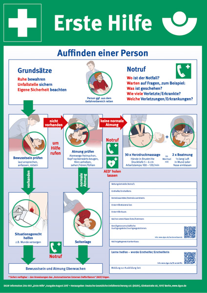 Erste Hilfe (Plakat, DIN A3) | DGUV Informationen | Regelwerk | DGUV