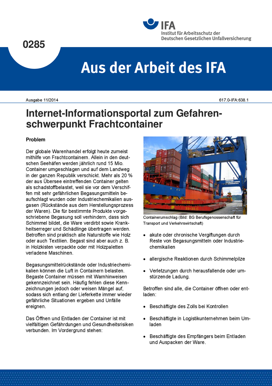 Internet-Informationsportal Zum Gefahrenschwerpunkt Frachtcontainer ...