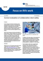 Correct evaluation of collaborative robot safety (Focus on IFA works No. 0419)