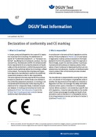 DGUV Test Information 07: Declaration of conformity and CE marking