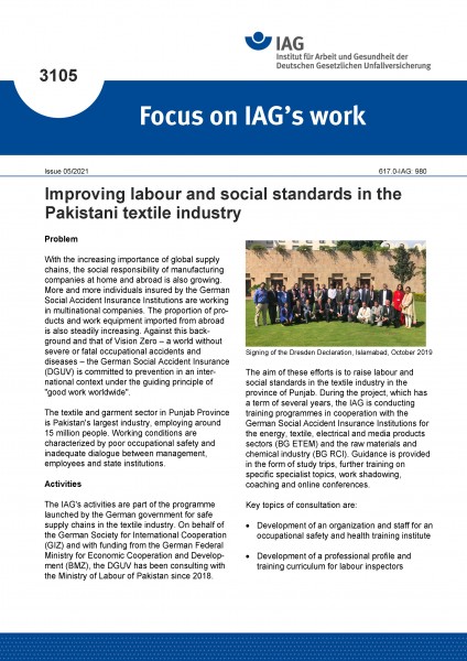 Improving labour and social standards in the Pakistani textile industry (Focus on IAG&#039;s work No. 310
