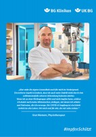 Plakat #ImpfenSchützt, Motiv: Knut Niemann (UK|BG und BG Kliniken) Hochformat